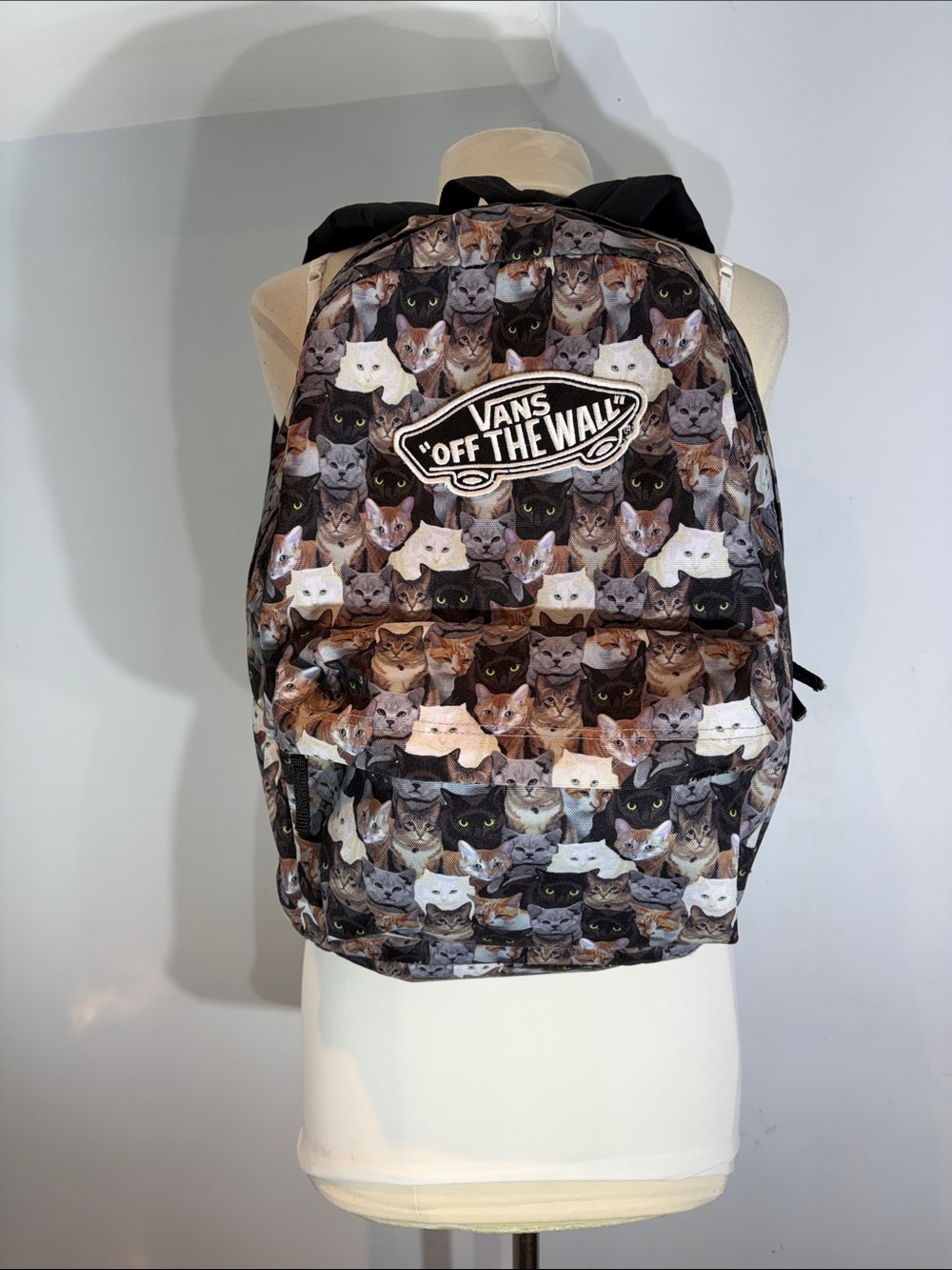 Vans Off The Wall Cat Print Backpack Multi Cat Graphic School Travel Bag ASPCA